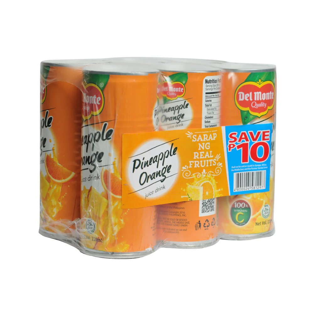 Del Monte Juice Drink Pineapple Orange (202) 220ml x 6's - Image 2