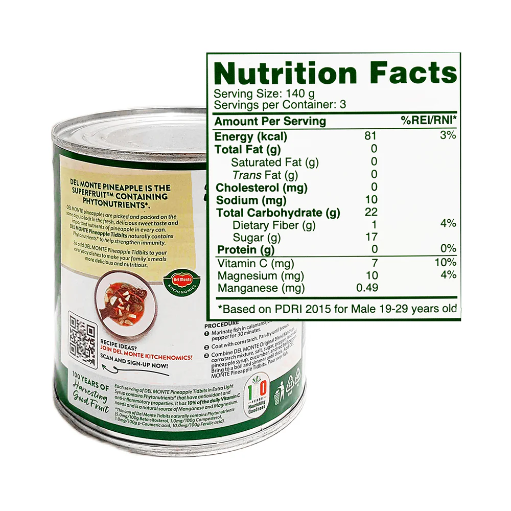 Del Monte Pineapple Tidbits 432g - Image 2