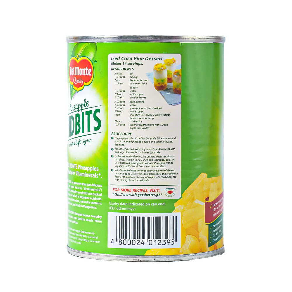 Del Monte Pineapple Tidbits 560g - Image 2