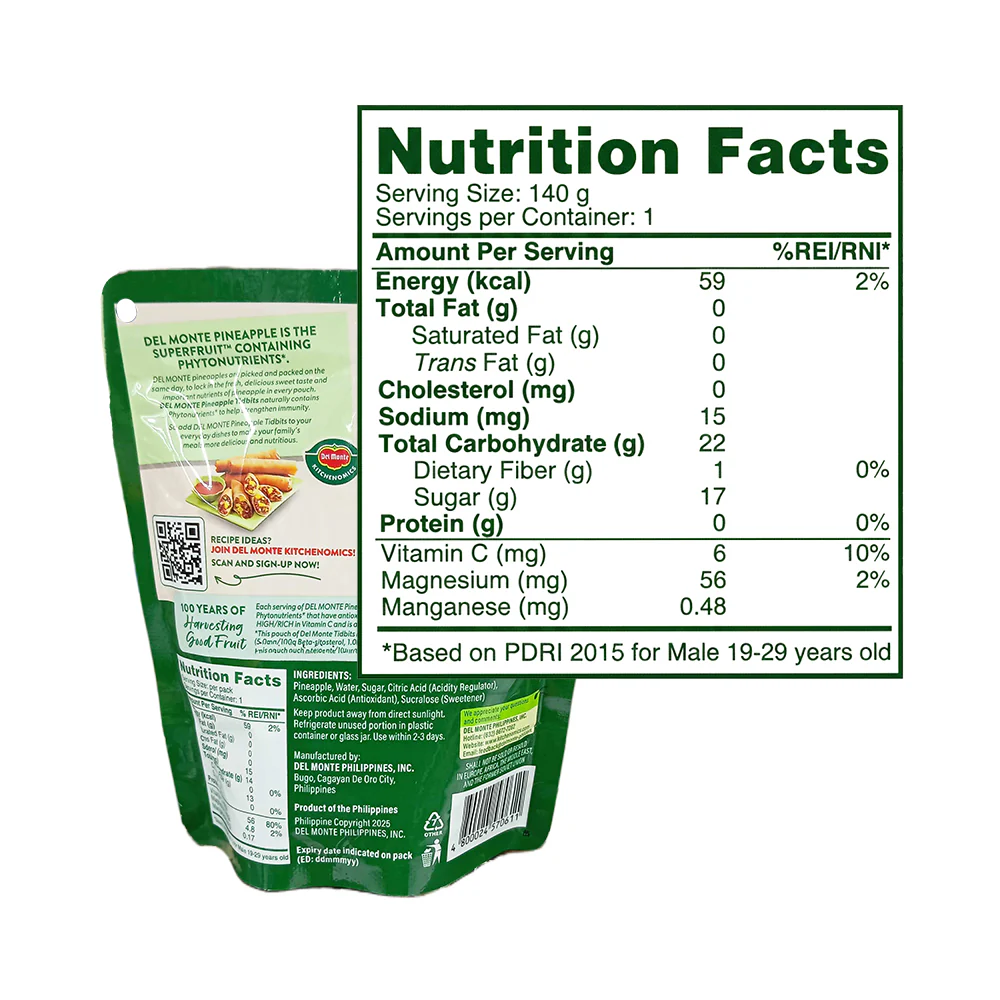 Del Monte Pineapple Tidbits Budget Pack SUP 115g - Image 2