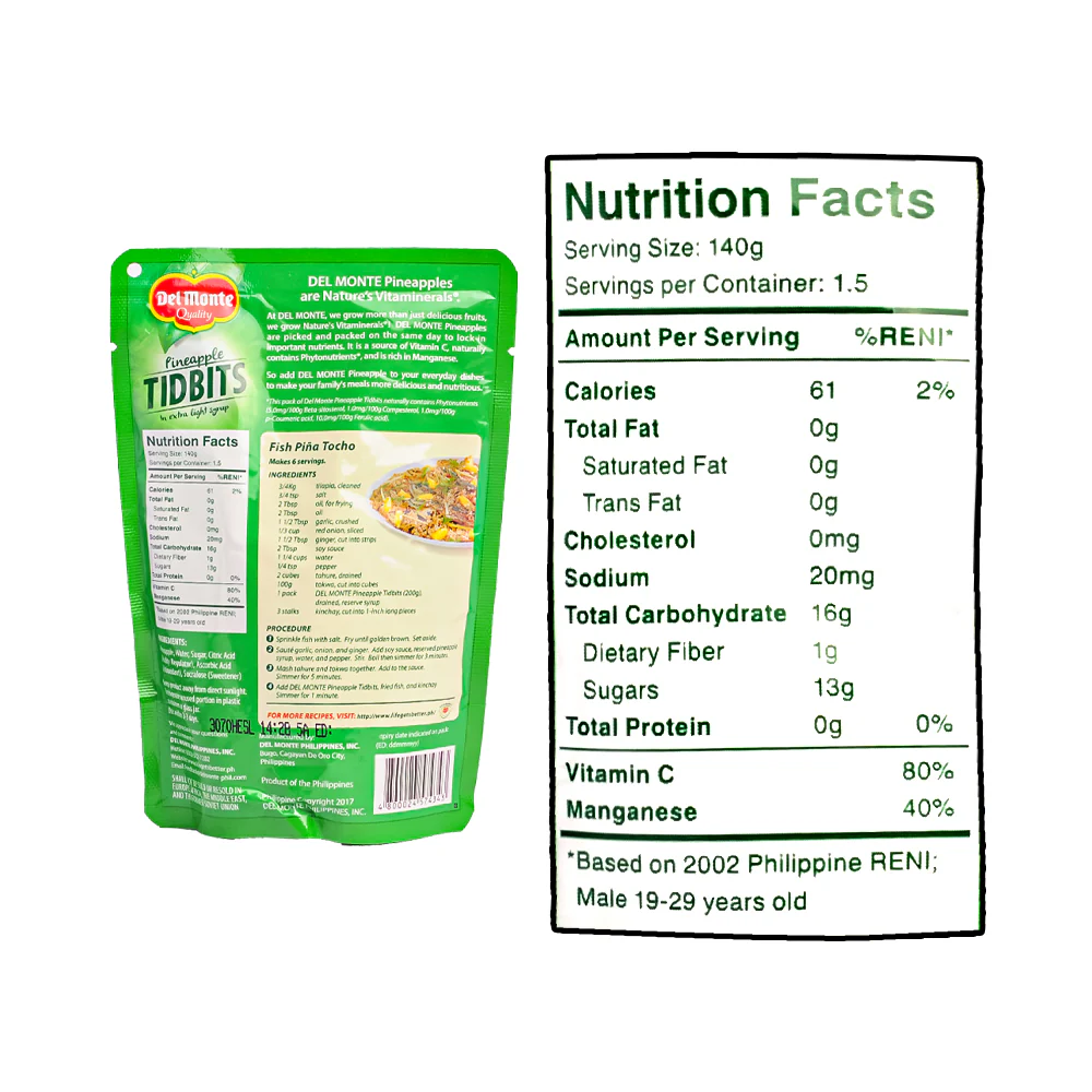 Del Monte Pineapple Tidbits SUP 200g - Image 3