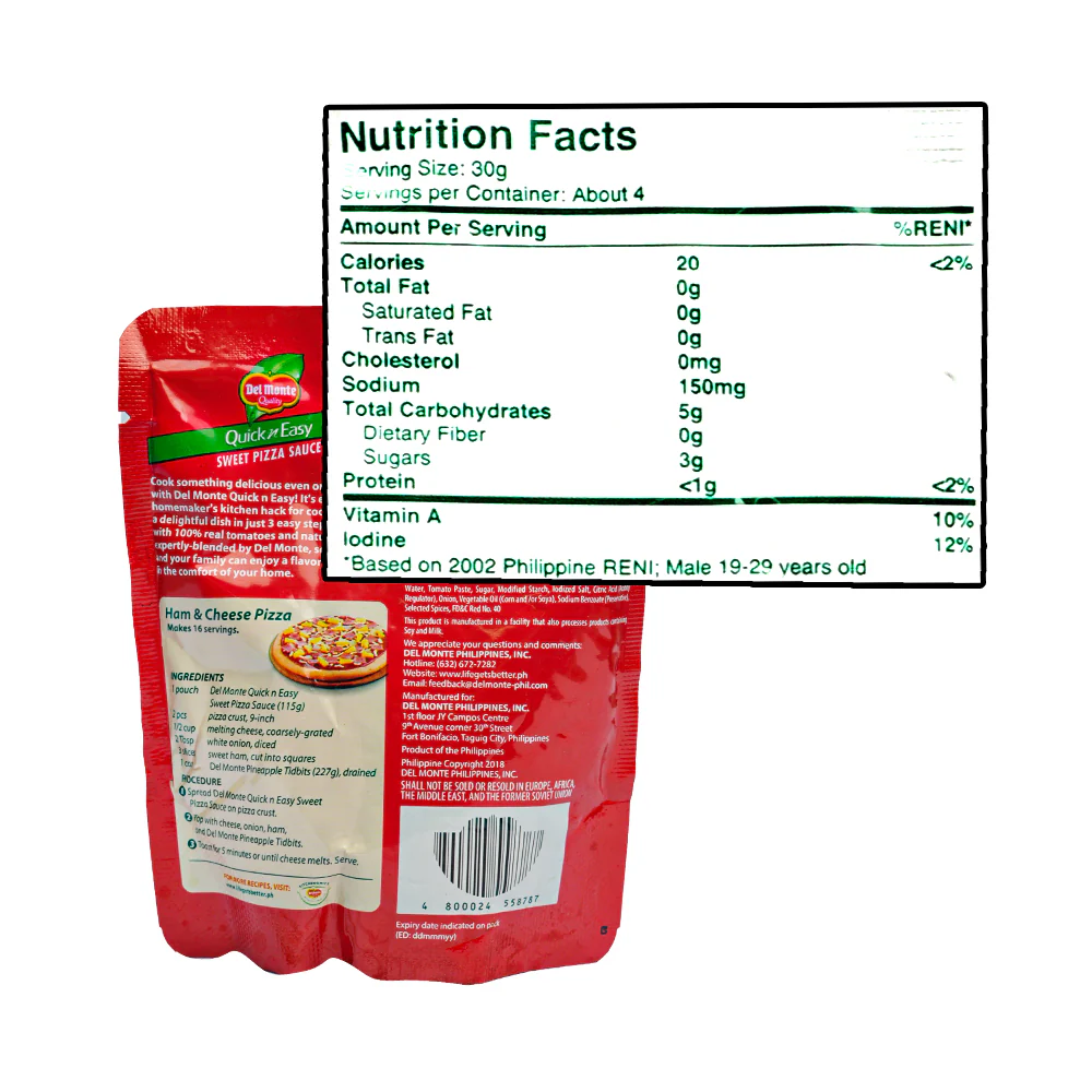 Del Monte Pizza Sauce Sweet SUP 115g - Image 2