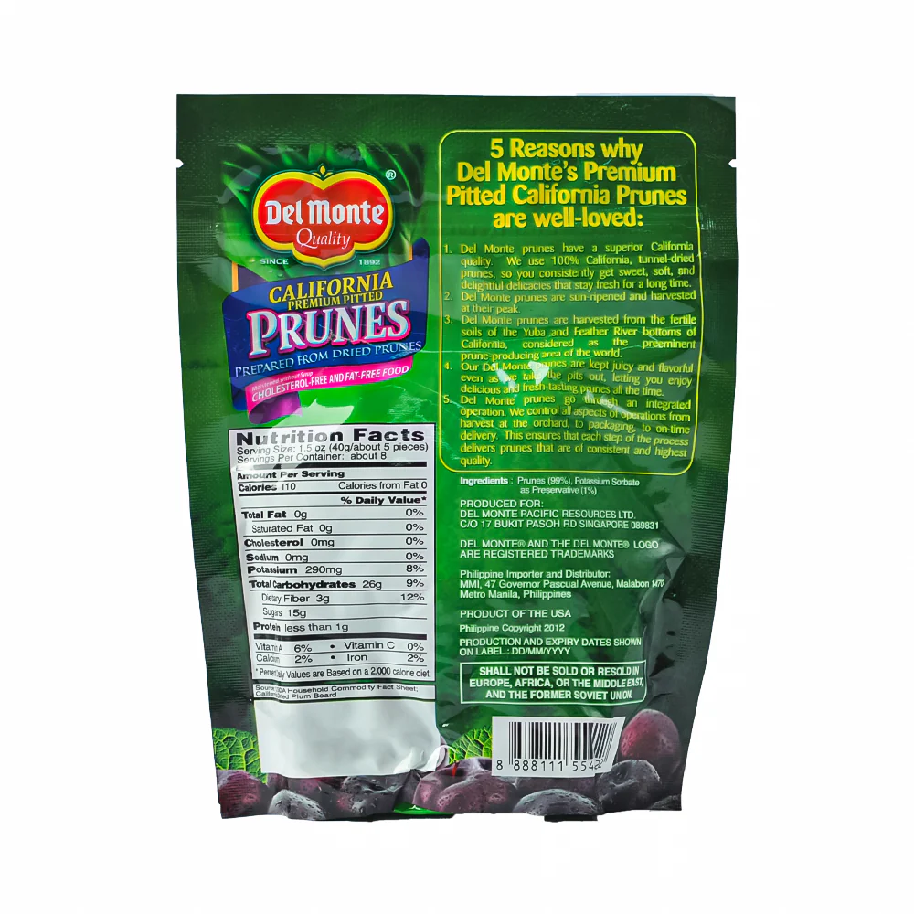 Del Monte Premium Pitted Prunes Bag 340g - Image 2