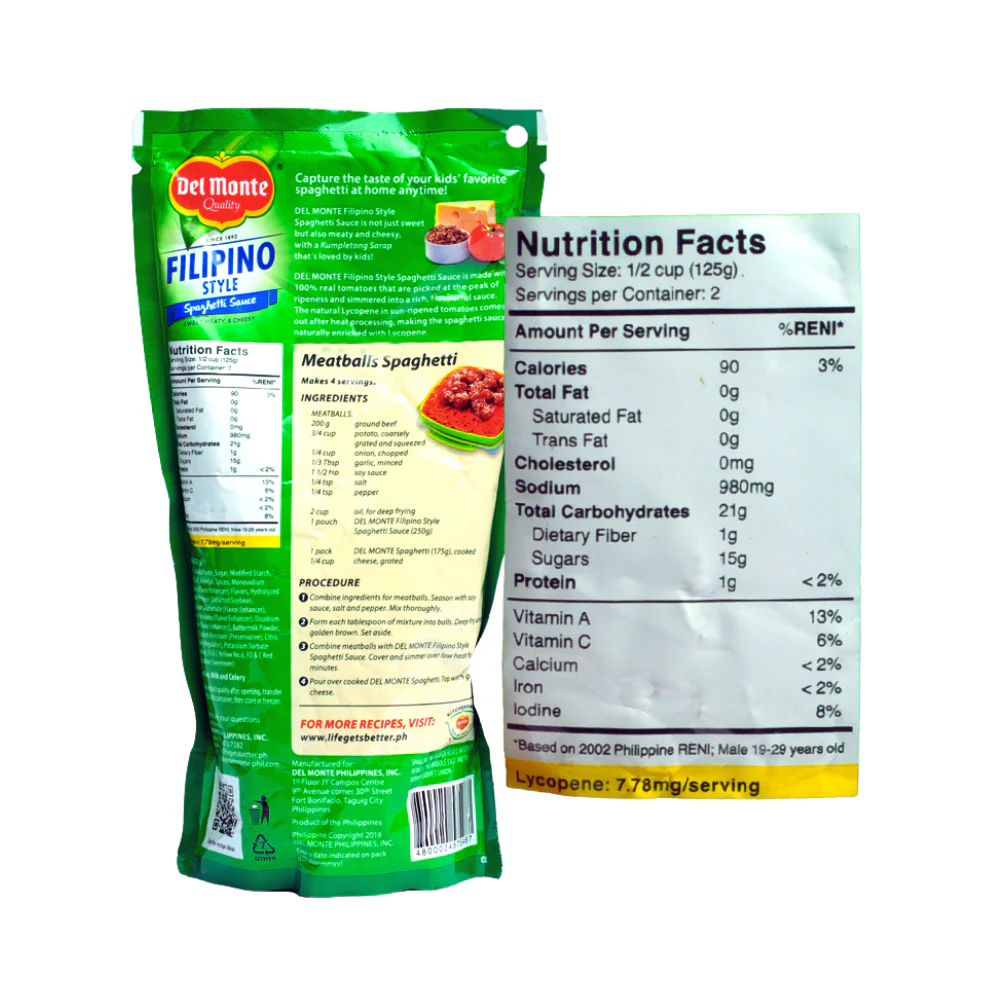 Del Monte Spaghetti Sauce Filipino Style SUP 250g - Image 2