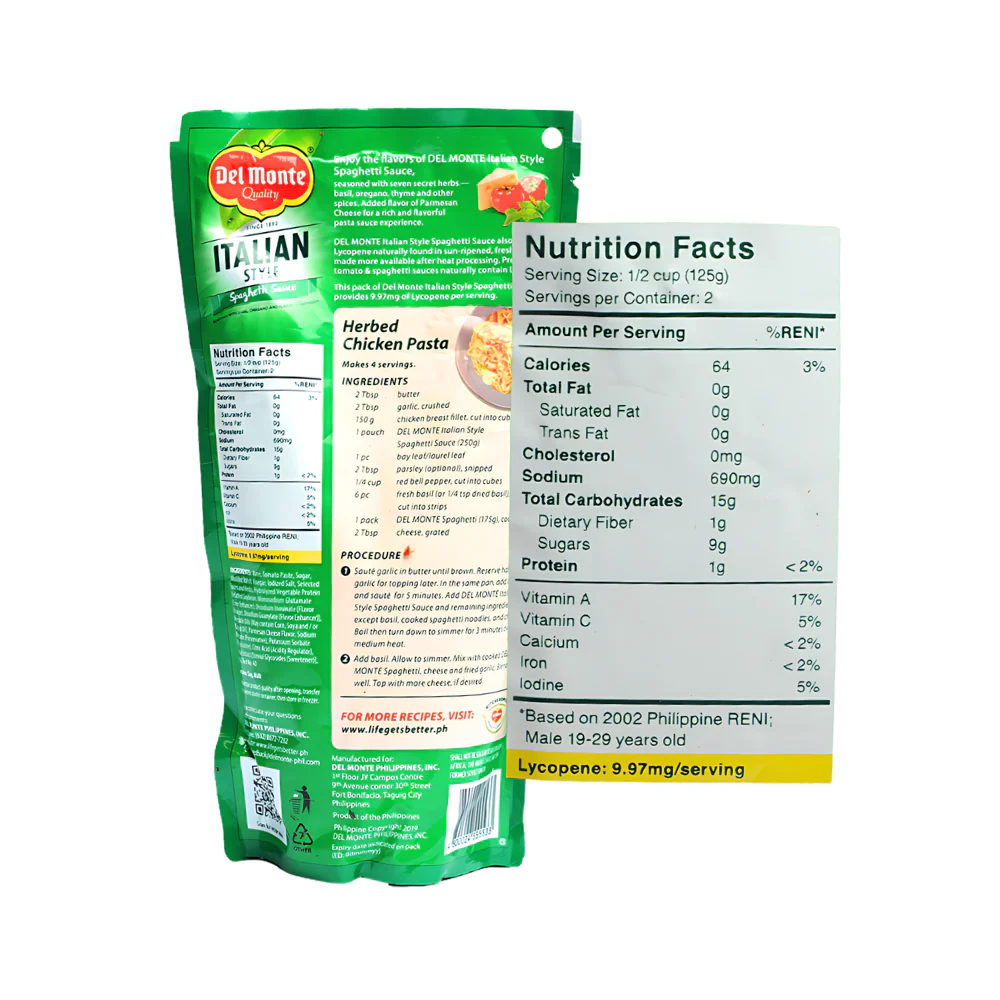 Del Monte Spaghetti Sauce Italian Style SUP 250g - Image 2