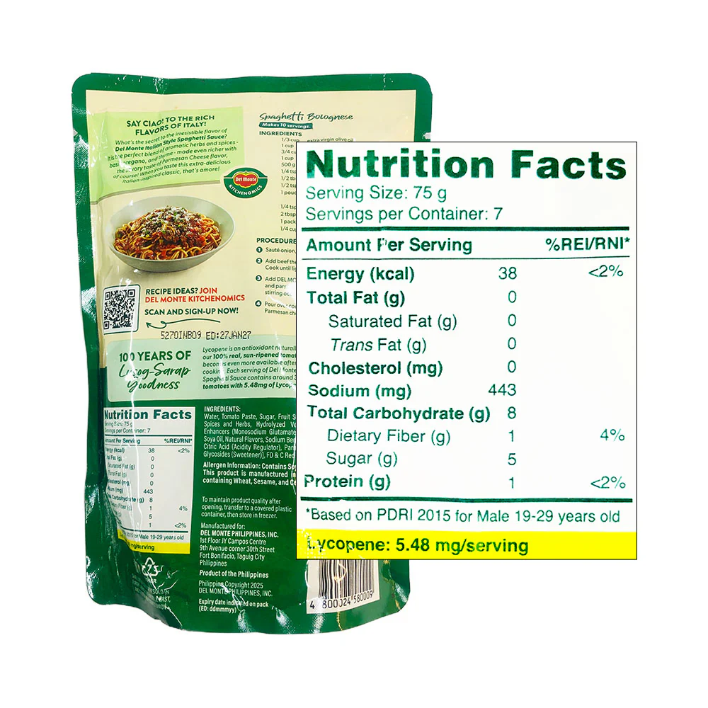 Del Monte Spaghetti Sauce Italian Style SUP 500g - Image 2