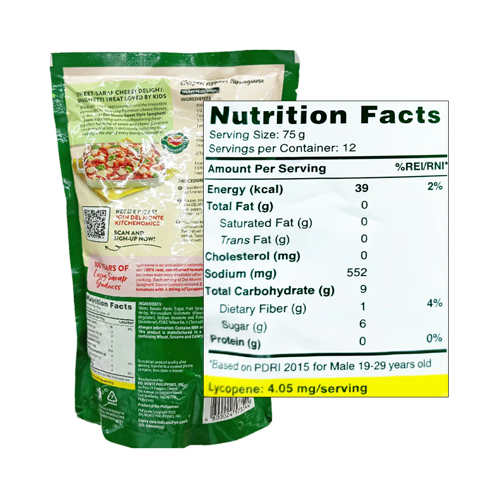 Del Monte Spaghetti Sauce Sweet Style SUP 500g - Image 2