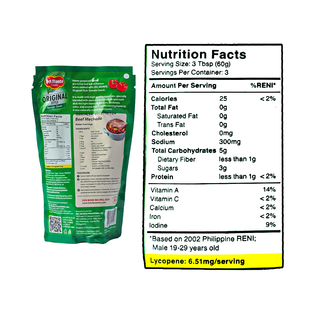 Del Monte Tomato Sauce Original Style SUP 200g - Image 3