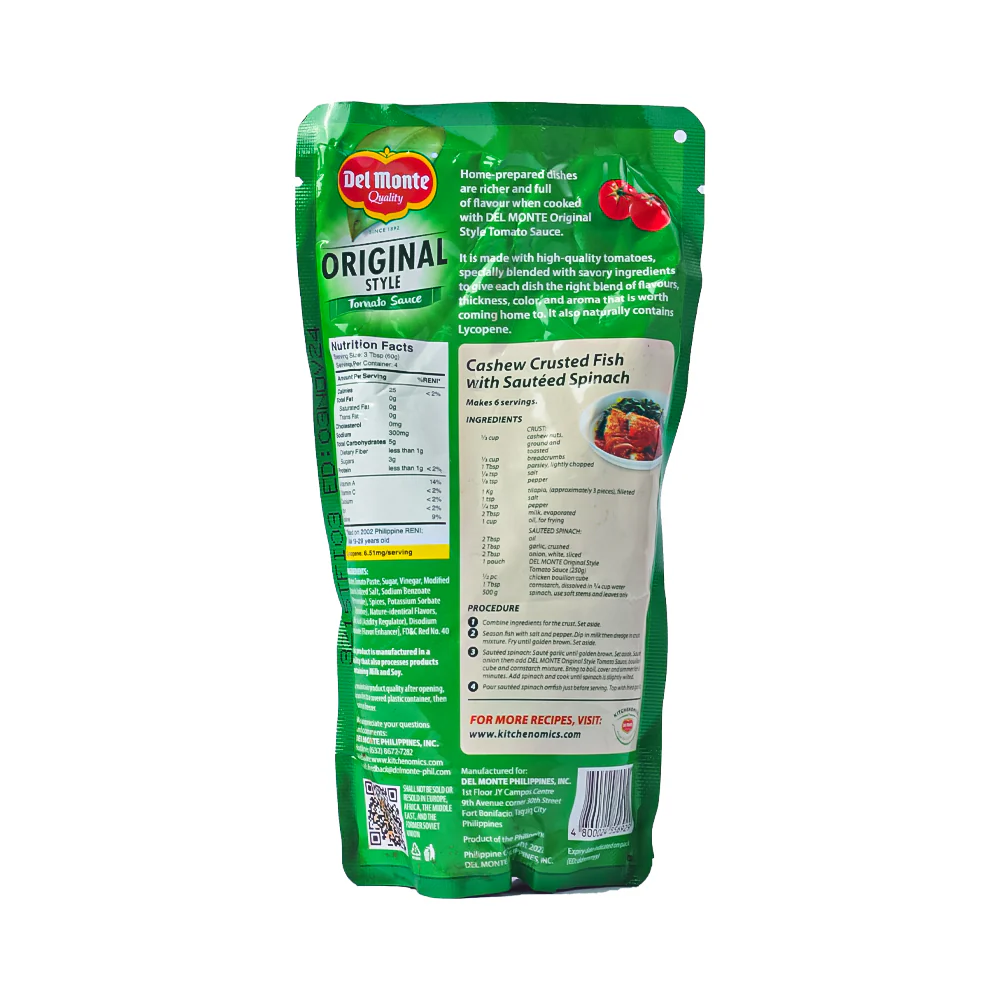 Del Monte Tomato Sauce Original Style SUP 250g - Image 2