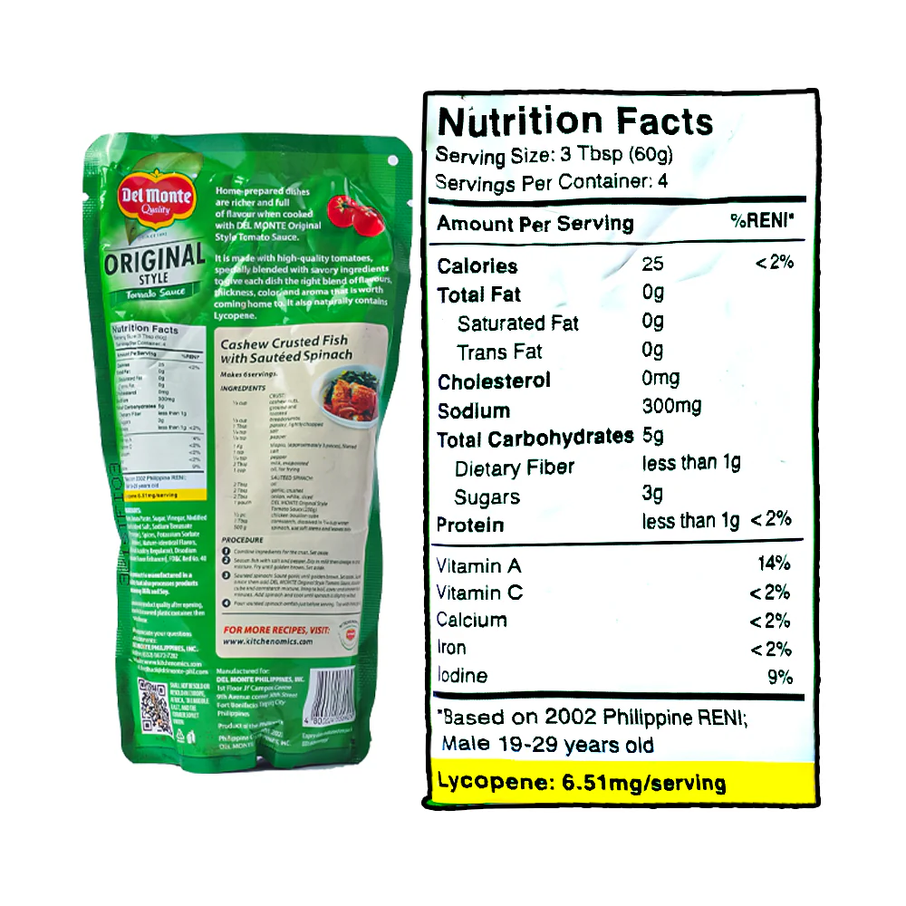 Del Monte Tomato Sauce Original Style SUP 250g - Image 3