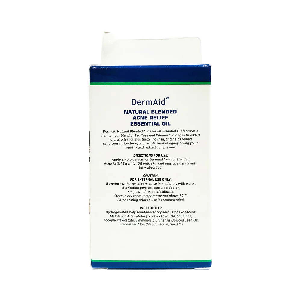 Dermaid Natural Blended Acne Relief Essential Oil Tea Tree and Vitamin E 10ml - Image 3