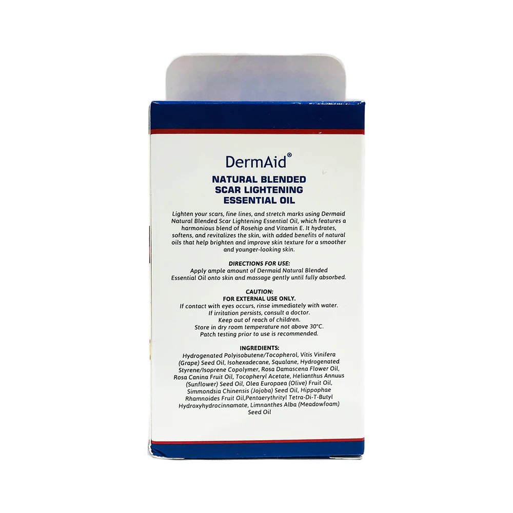 Dermaid Natural Blended Scar Lightening Essential Oil Rosehip and Vitamin E 10ml - Image 3