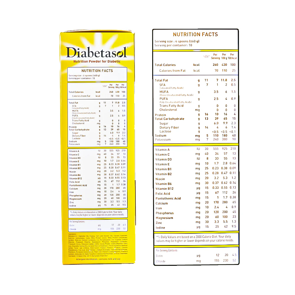 Diabetasol Powdered Milk Cappucino 600g - Image 3