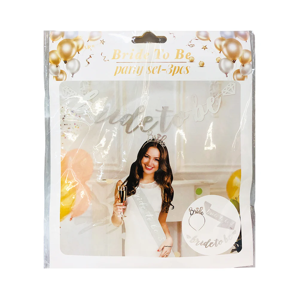 DNK Bride To Be 3in1 Party Set Silver - Image 2
