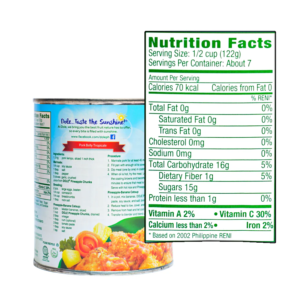 Dole Pineapple Chunks 822g - Image 2