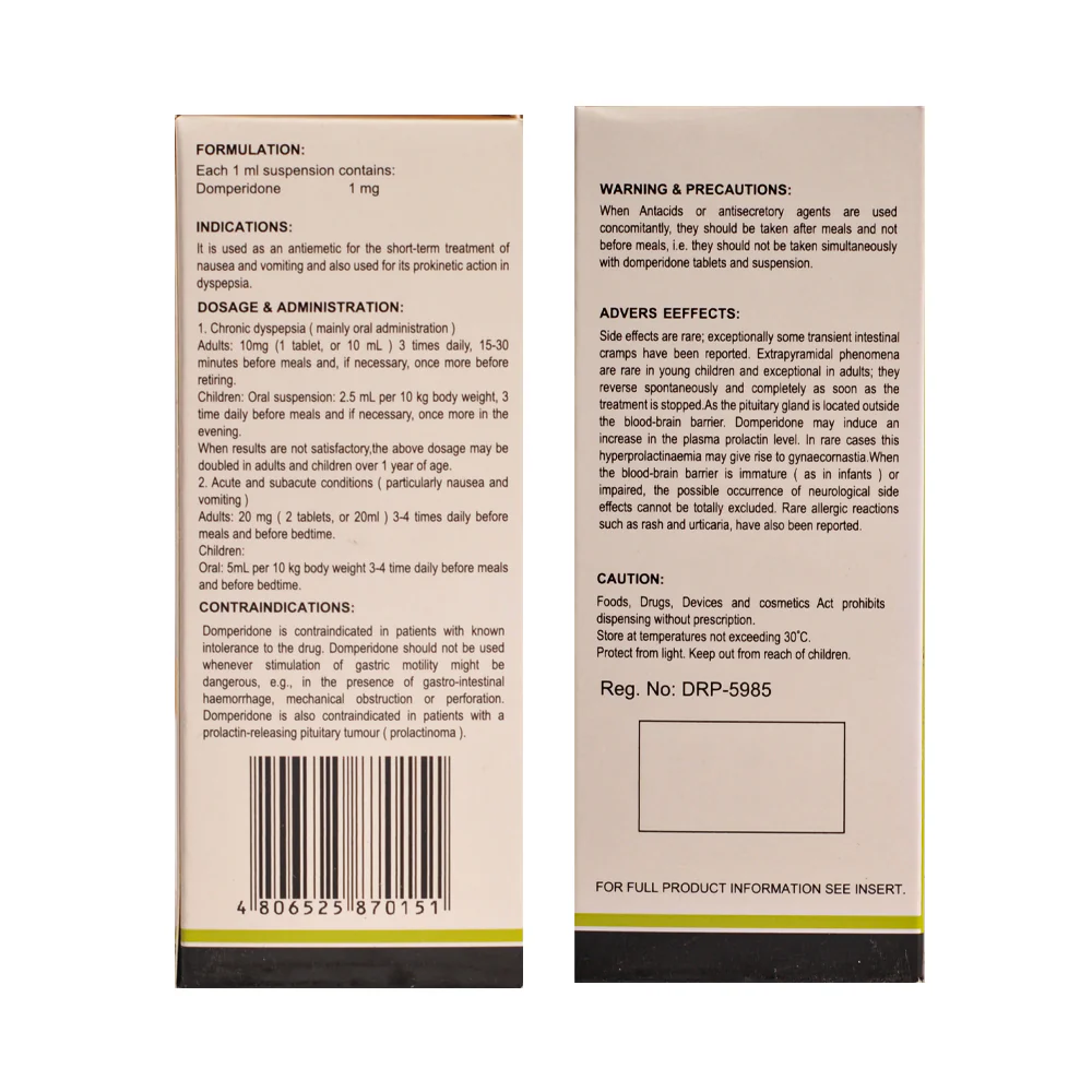 Dompy Domperidone 1mg/ml Suspension 60ml - Image 3