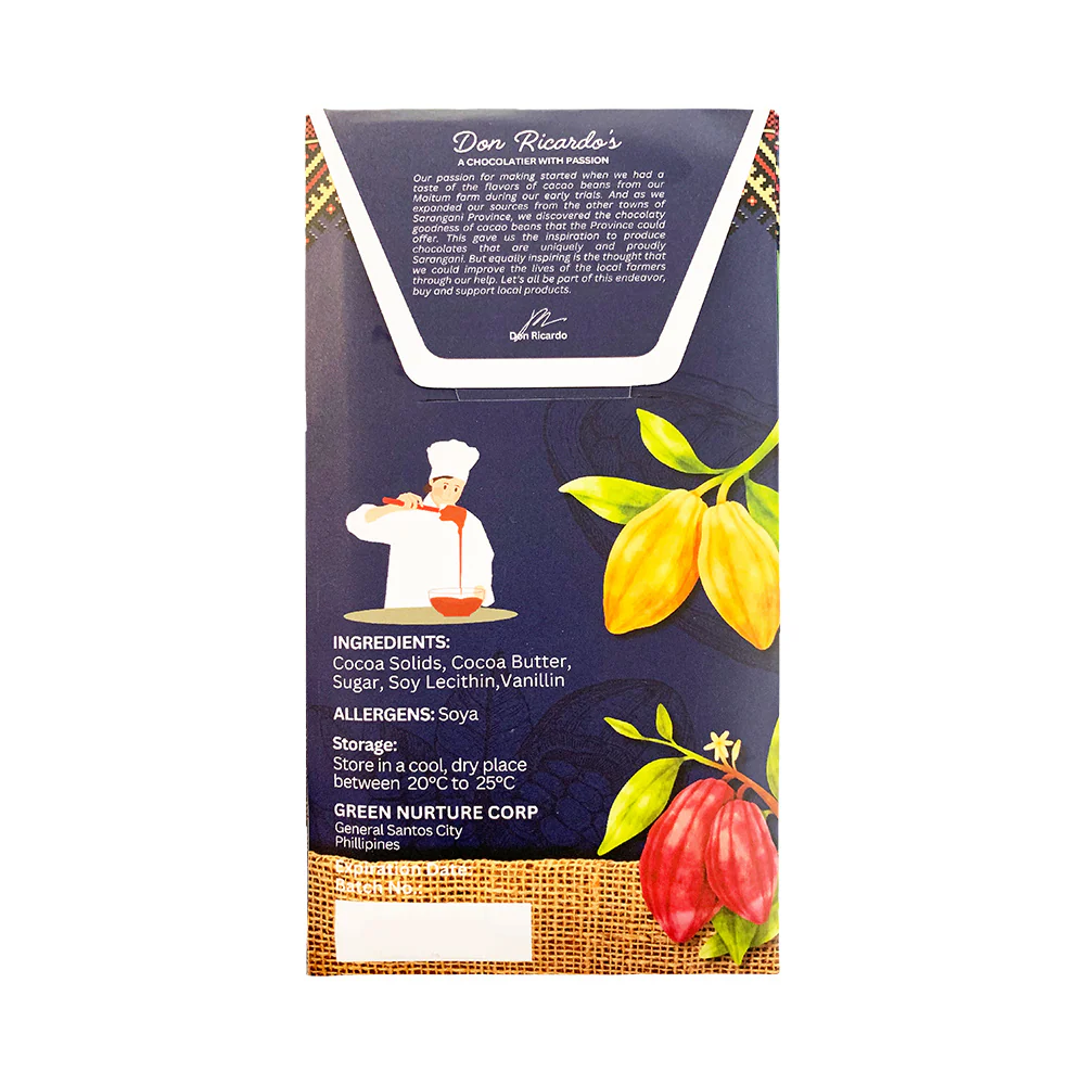 Don Ricardo's 70% Dark Single Origin Maitum 60g - Image 3