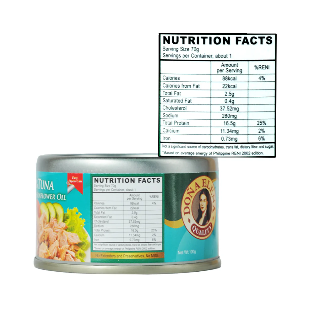 Doña Elena 100% Tuna Chunks In Sunflower Oil 100g - Image 3