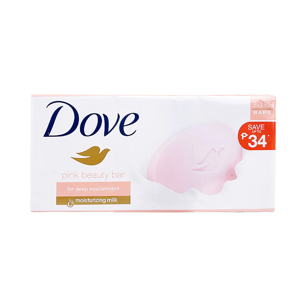 Dove Beauty Bar Soap Pink 135g x 3’s - Image 2