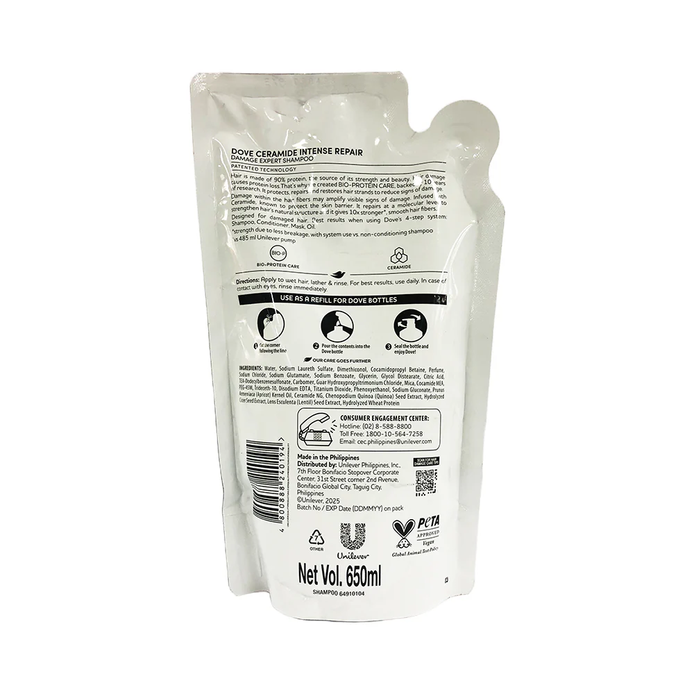 Dove Keratin Shampoo Intense Repair SUP 650ml - Image 2