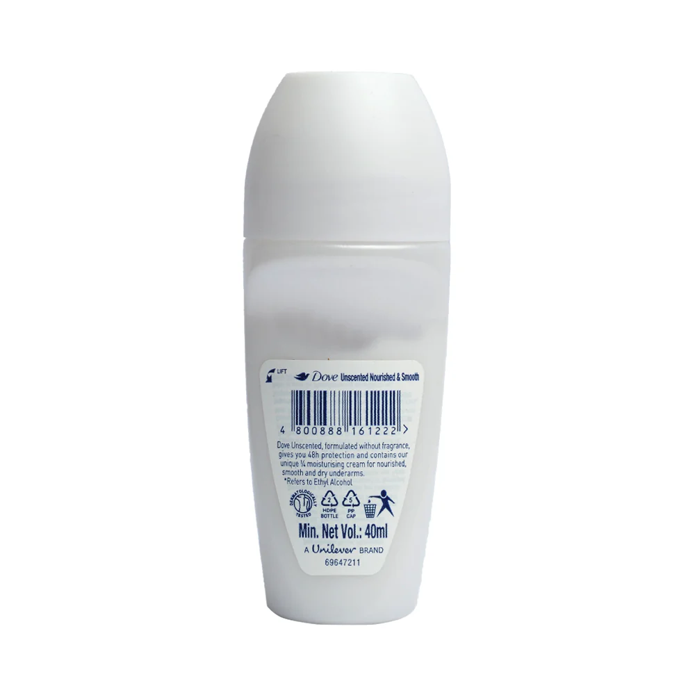 Dove Roll-On Deodorant Whitening Unscented 40ml - Image 2