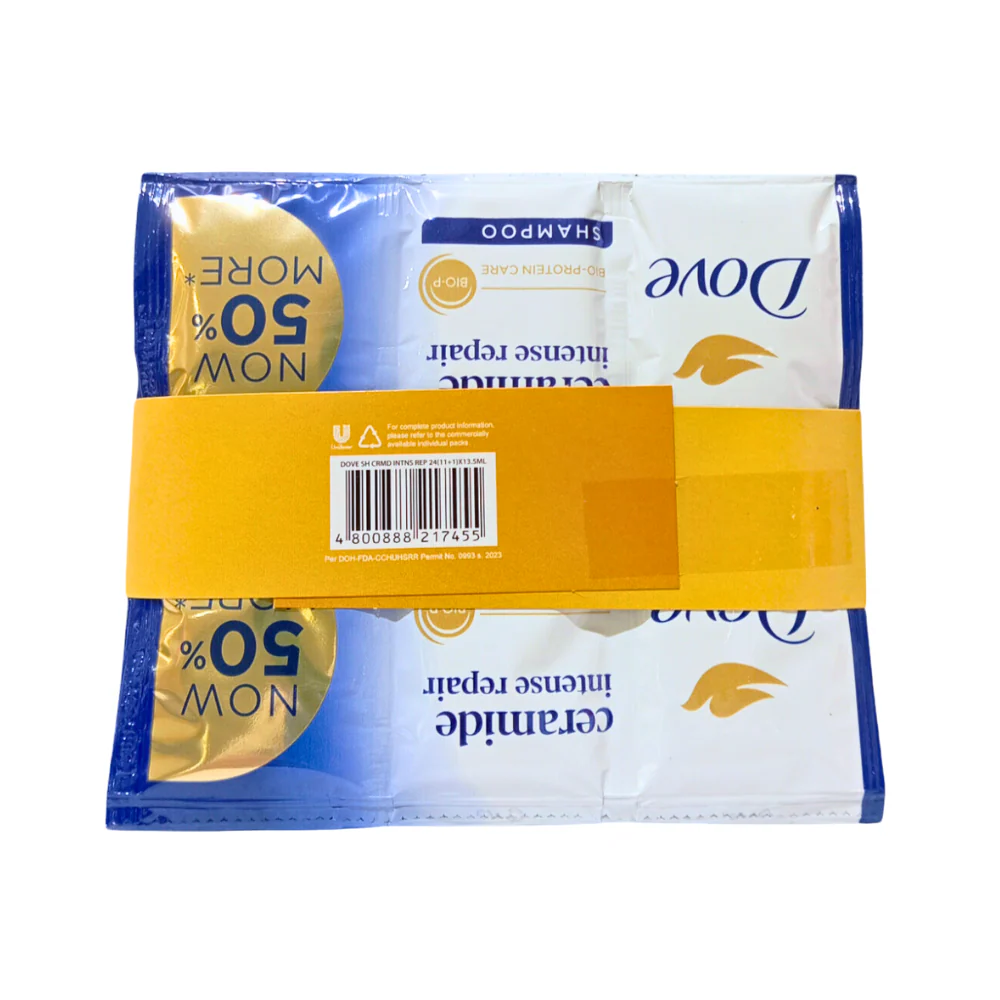 Dove Shampoo Ceramide Intense Repair 13.5ml 11's + 1 - Image 2