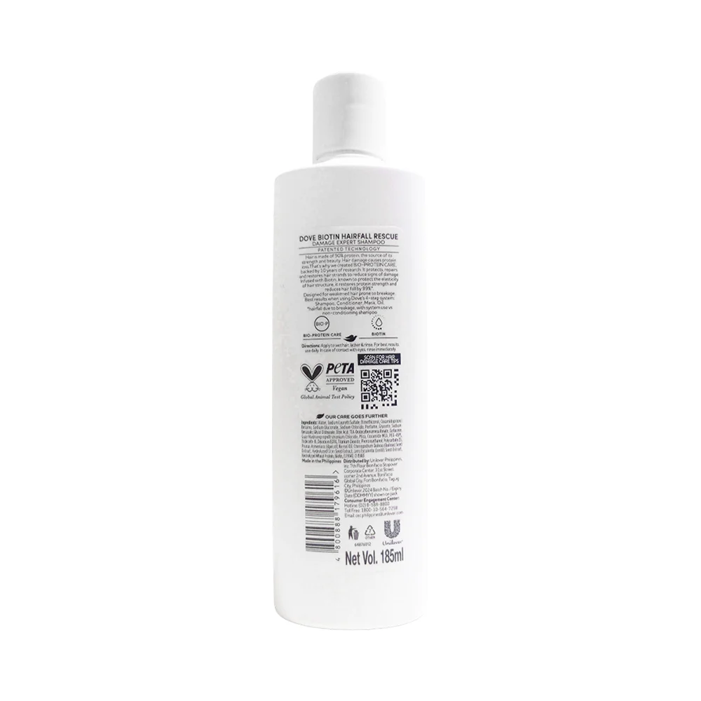 Dove Shampoo Hair Therapy Hairfall Rescue Plus 185ml - Image 2