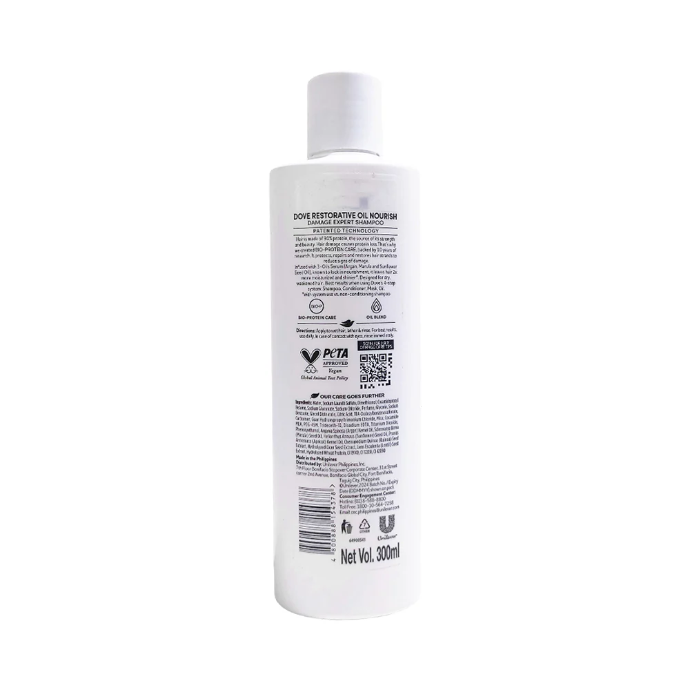Dove Shampoo Nourishing Oil Care 340ml - Image 2