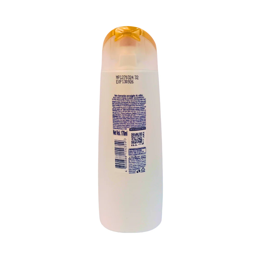Dove Shampoo Straight And Silky 170ml - Image 2