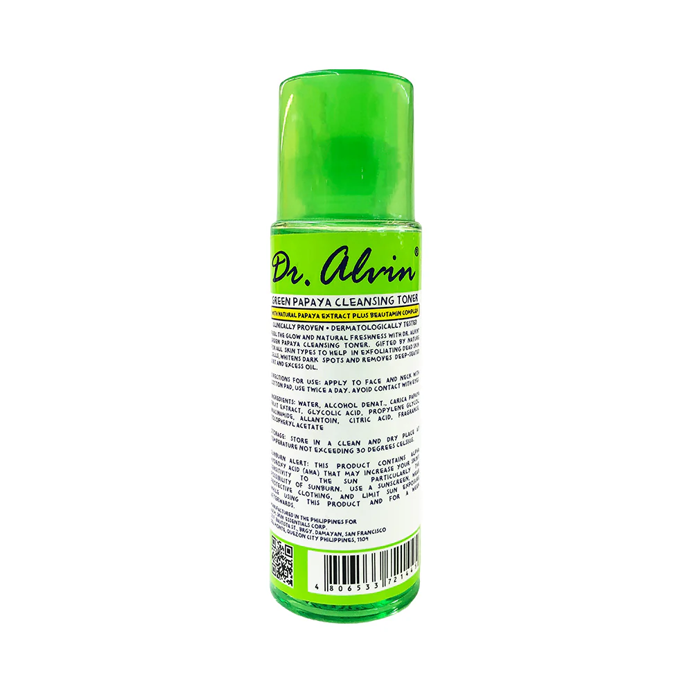 Dr. Alvin Cleansing Toner Green Papaya 60ml - Image 2