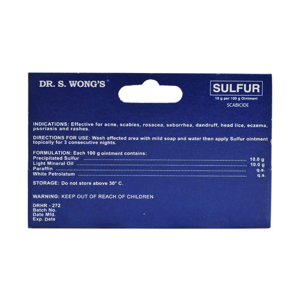 Dr. S. Wong's Scabicide Sulfur Ointment 15g - Image 2