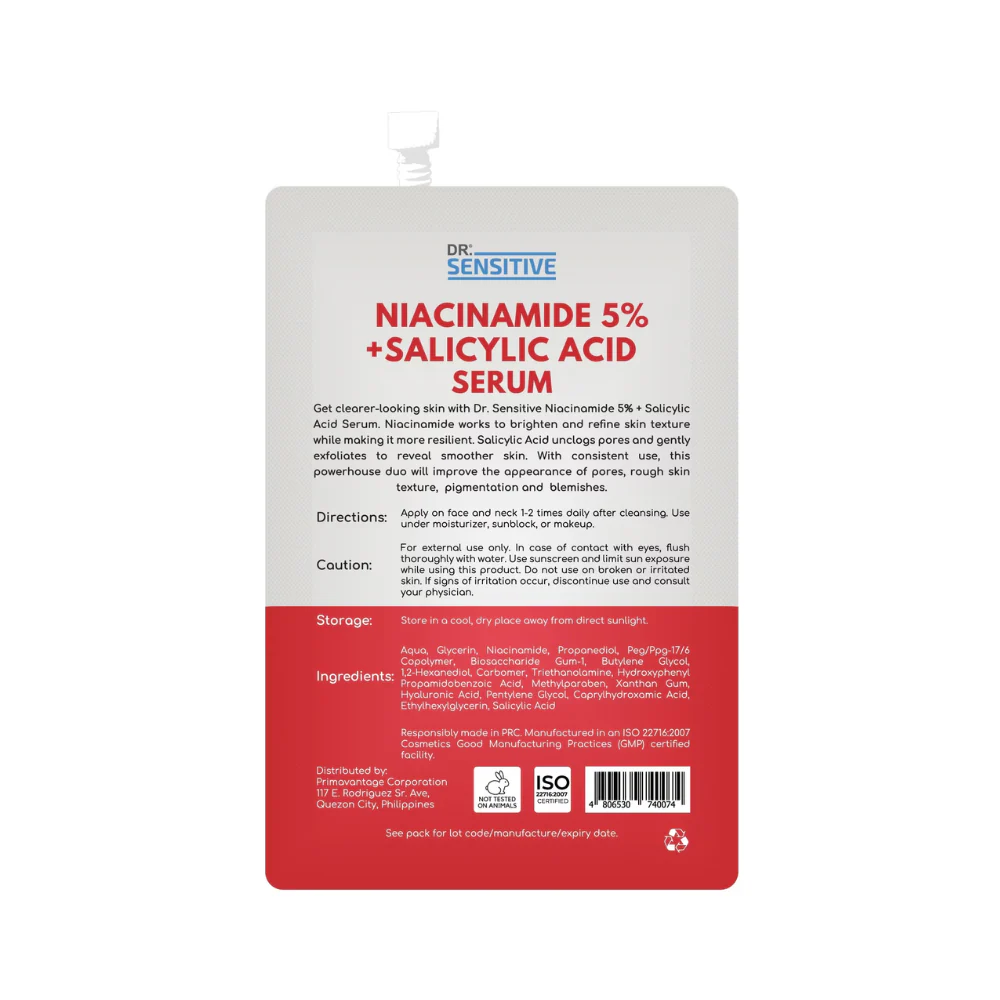 Dr. Sensitive Niacinamide 5% + Salicylic Acid Serum 10ml - Image 3