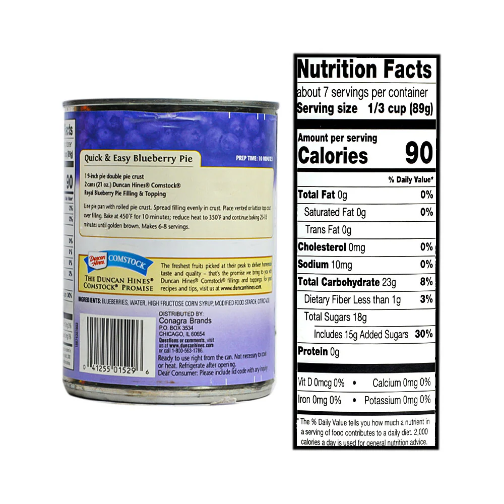 Duncan Hines Comstock Pie Filling And Topping Royal Blueberry 595g (21oz) - Image 2