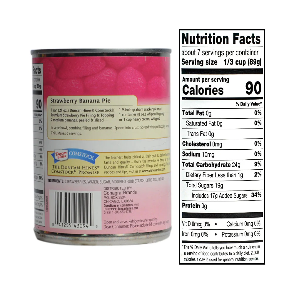 Duncan Hines Comstock Pie Filling And Topping Strawberry 595g (21oz) - Image 2