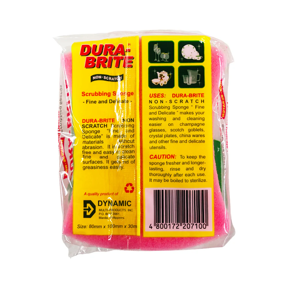 Dura-Brite Fine And Delicate Scrubbing Sponge 100mm x 80mm - Image 2