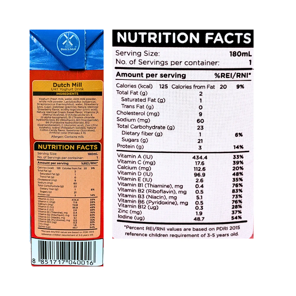 Dutch Mill UHT Yoghurt Drink Strawberry 180ml - Image 3