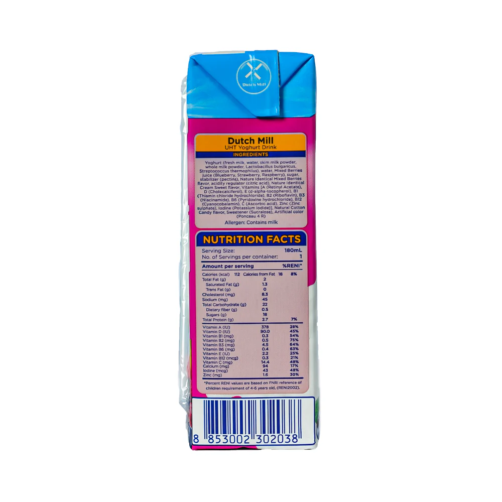 Dutch Mill UHT Yoghurt Drink Superfruits 180ml - Image 2