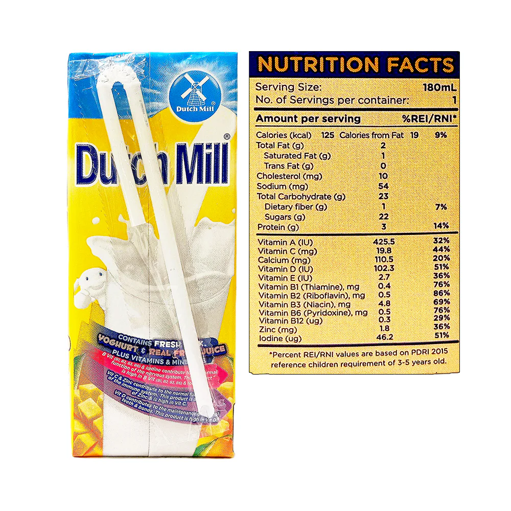 Dutch Mill UHT Yoghurt Drink Mango 180ml - Image 2