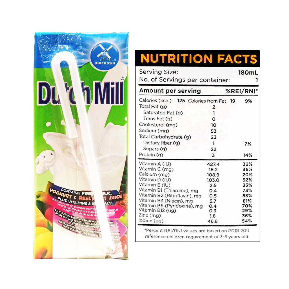 Dutch Mill UHT Yoghurt Drink Mixed Fruit Juice 180ml - Image 2