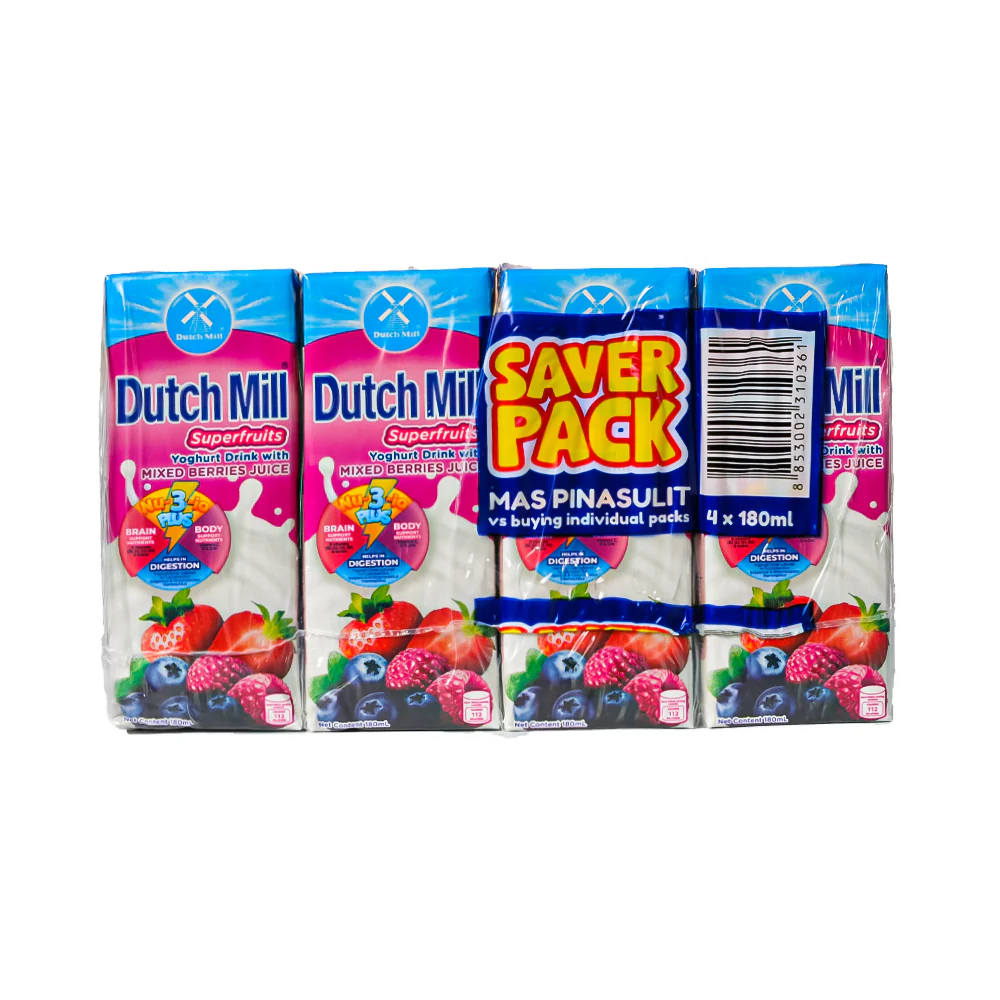 Dutch Mill UHT Yoghurt Drink Superfruit 180ml x 4's Saver Pack - Image 3