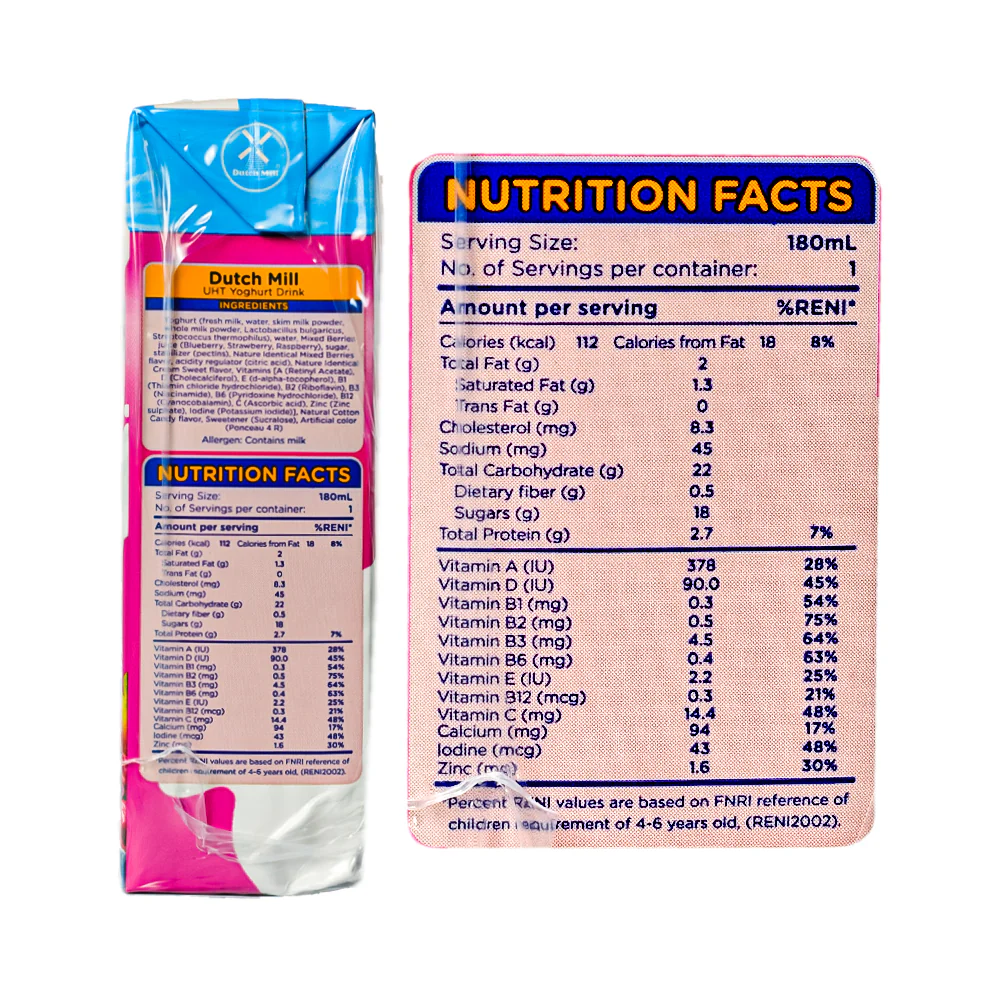 Dutch Mill UHT Yoghurt Drink Superfruit 180ml x 4's Saver Pack - Image 4