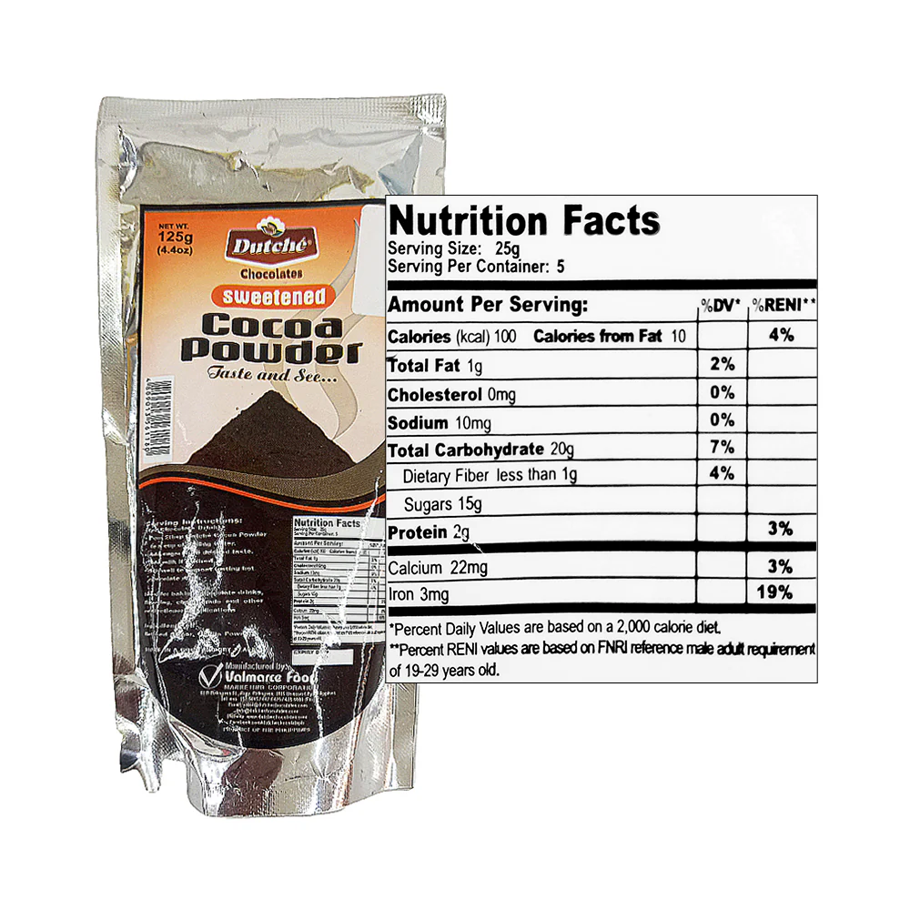 Dutche Cocoa Powder Sweetened Foil Pack 125g - Image 2