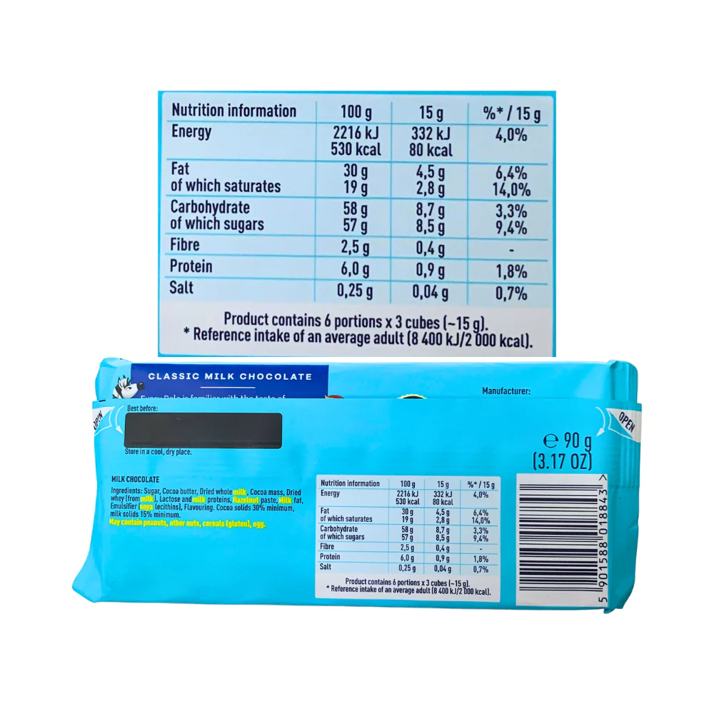 E. Wedel Milk Classic Chocolate 90g - Image 2