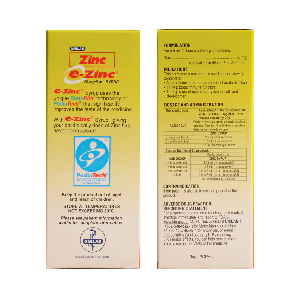 E-Zinc 20mg/5ml Syrup 60ml - Image 2