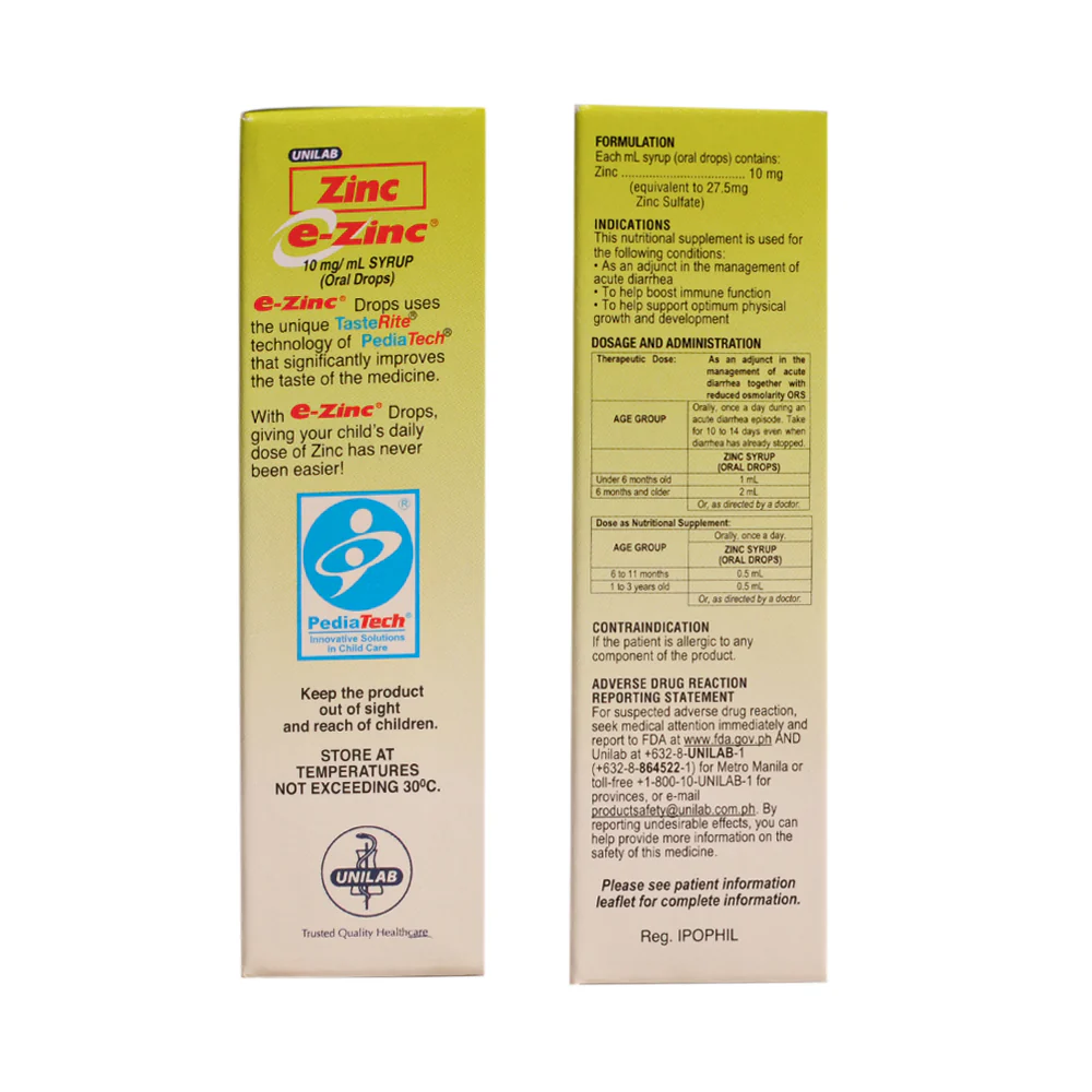 E-Zinc Sulfate 27.5mg/ml Oral Drops 15ml - Image 2