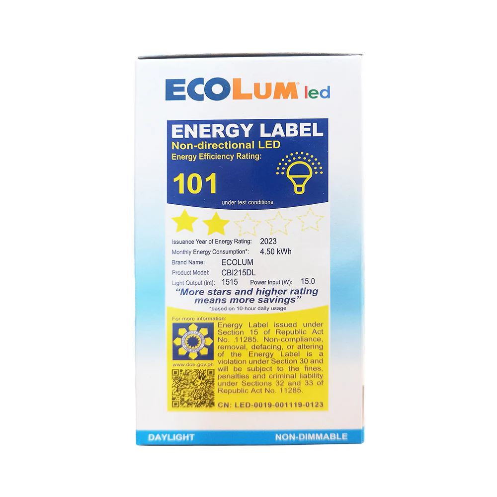 EcoLum LED Bulb 15 Watts Daylight E27 - Image 2