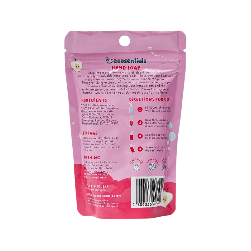 Ecosentials Foaming Hand Soap Apple Scent Concentrated For 2 x 500ml Water - Image 3