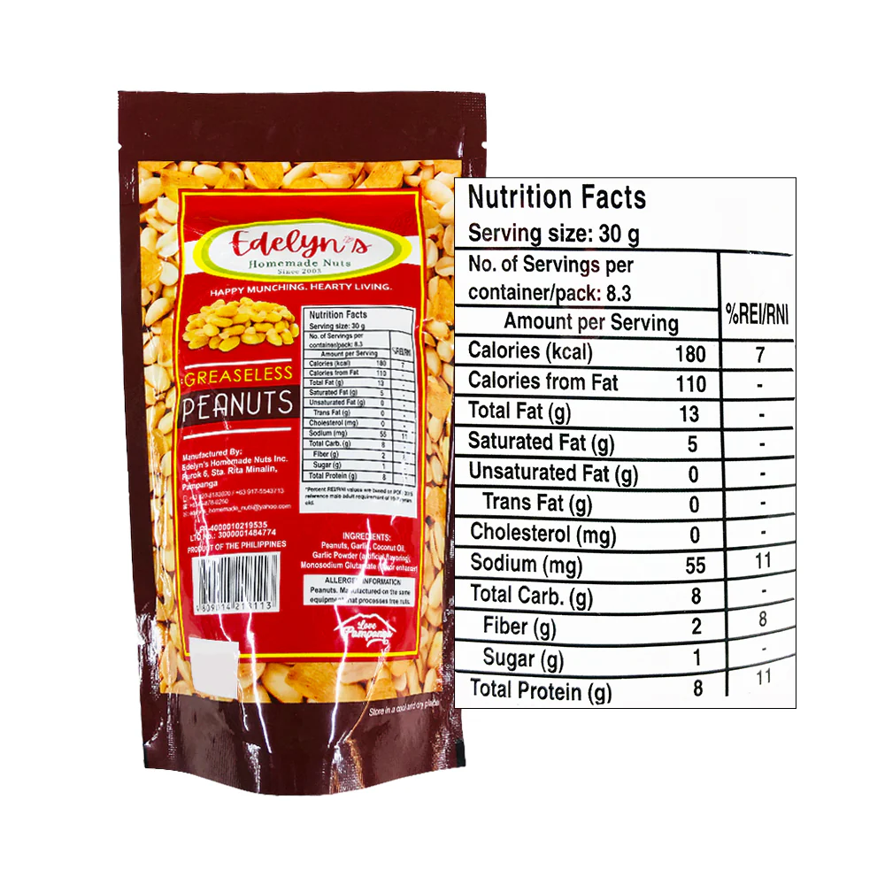 Edelyn’s Homemade Nuts Greaseless Peanuts 250g - Image 2