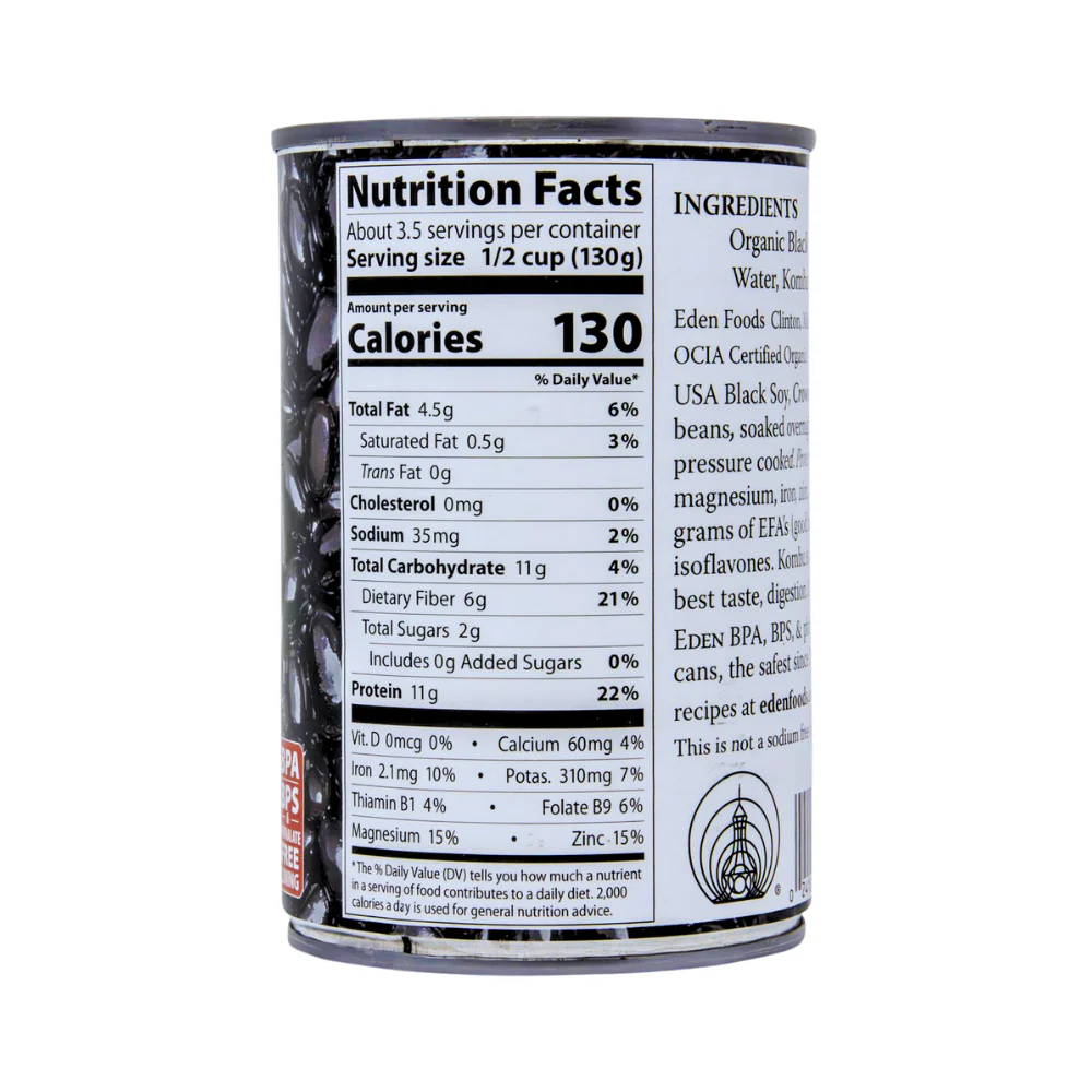Eden Organic Black Soy Beans 425g - Image 3