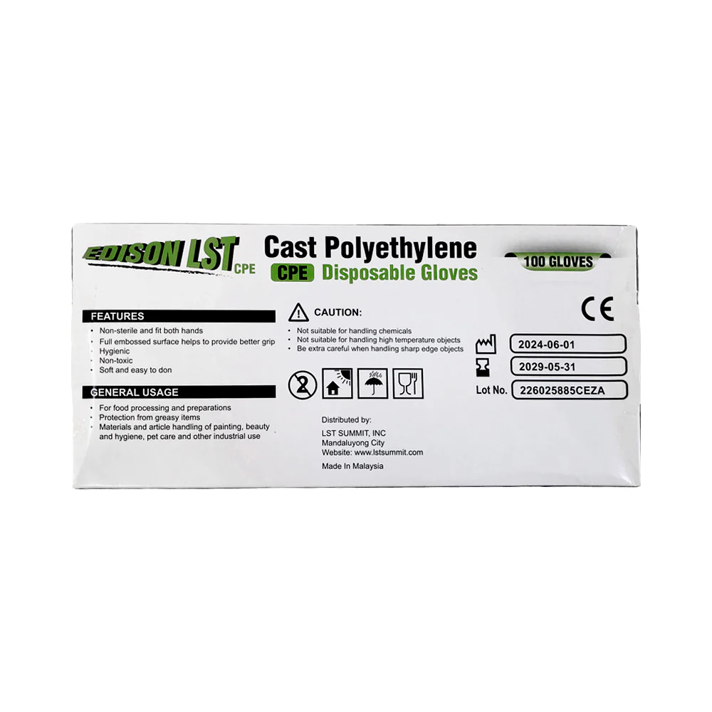 Edison LST CPE Disposable Gloves 100's - Image 2